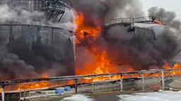 Потушен пожар на нефтебазе в Армавире