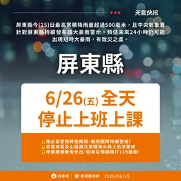不斷更新／高雄、台南深夜宣布 全台停班課情形一次看