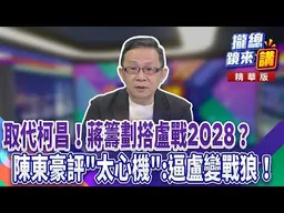 取代柯昌！蔣籌劃搭盧戰2028？陳東豪評"太心機":逼盧變戰狼！｜廖雅玉｜【#攏總鏡來講】20260729