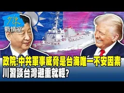 政院：中共軍事威脅是台海唯一不安因素　川習談台灣避重就輕？#少康戰情室 20260514-7 #何孟樺 #許甫 #唐湘龍 #洪孟楷 #游淑慧