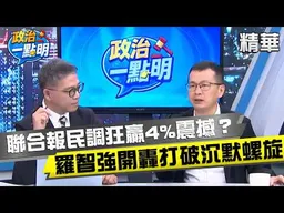 聯合報民調狂贏4%震撼！？羅智強接總幹事10天清理戰場，重砲喊話：打破藍營沉默螺旋！【政治一點明】#樊啓明 #羅智強