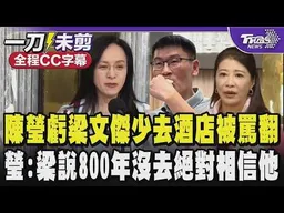 【全程CC字幕】「鳳梨釋迦風暴」 陳瑩虧梁文傑少去酒店被罵翻 黨內質疑玩笑開過頭!陳瑩尷尬回應:梁副主委說800年沒去絕對相信他 跟林楚茵聯繫?瑩:大家都是熟人｜TVBS新聞