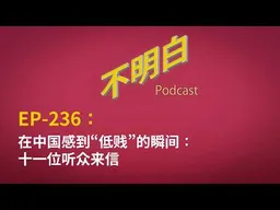 在中国感到“低贱”的瞬间：十一位听众来信｜牛马｜翻墙｜求职｜表达空间｜ChatGPT