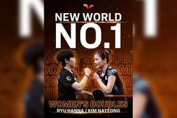 韩国乒乓球女双组合金娜英和柳韩娜晋级世界排名第一位