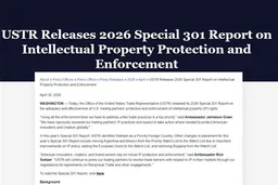美国贸易代表办公室未将韩国列入知识产权监视对象国名单