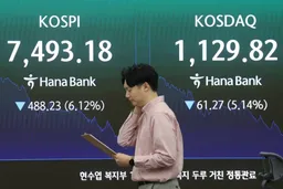 韩综指突破8000点大关后急转直下 跌破7500点