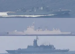 中俄軍艦繞日本航行　穿過宗谷海峽西進