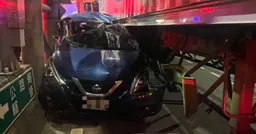 視線死角？貨櫃車過彎夾擊休旅車 駕駛挫傷送醫