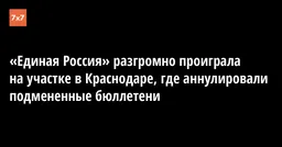 «Единая Россия» разгромно проиграла на участке в Краснодаре, где аннулировали подмененные бюллетени