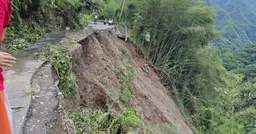 已停電2天！新竹石磊部落道路地基掏空 居民急求救