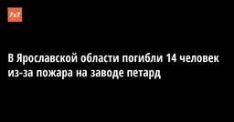 В Ярославской области погибли 14 человек из-за пожара на заводе петард
